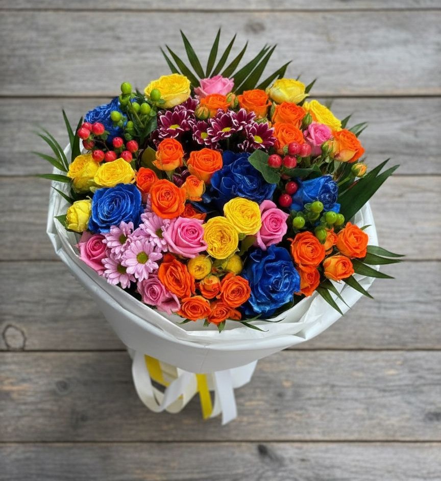 Букет цветов из: Розы и Хризантемы в Некрасово