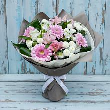Букет цветов из:  Герберы, Альстромерии и Хризантемы в Некрасово