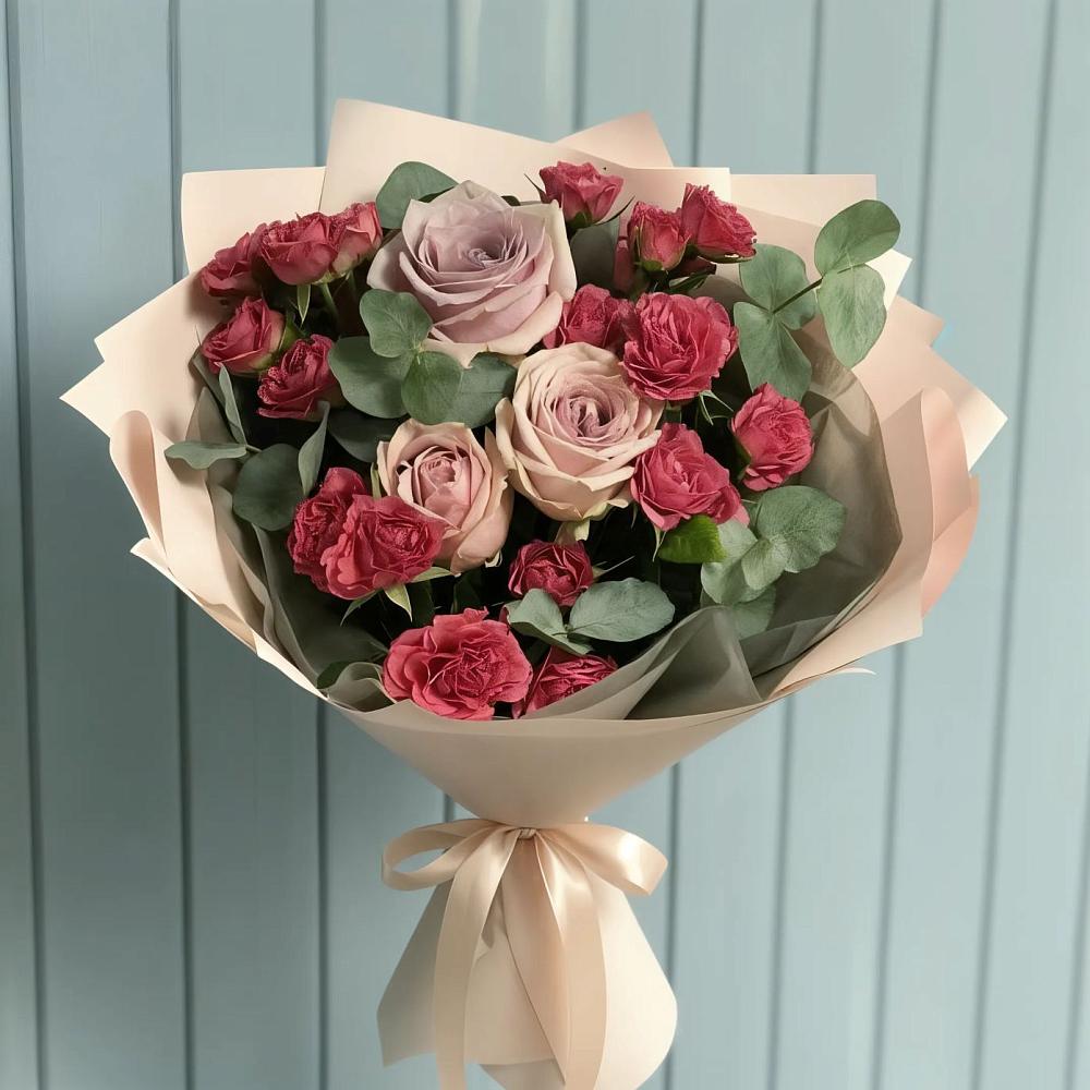 Букет цветов из: Гвоздики и Розы в Некрасово