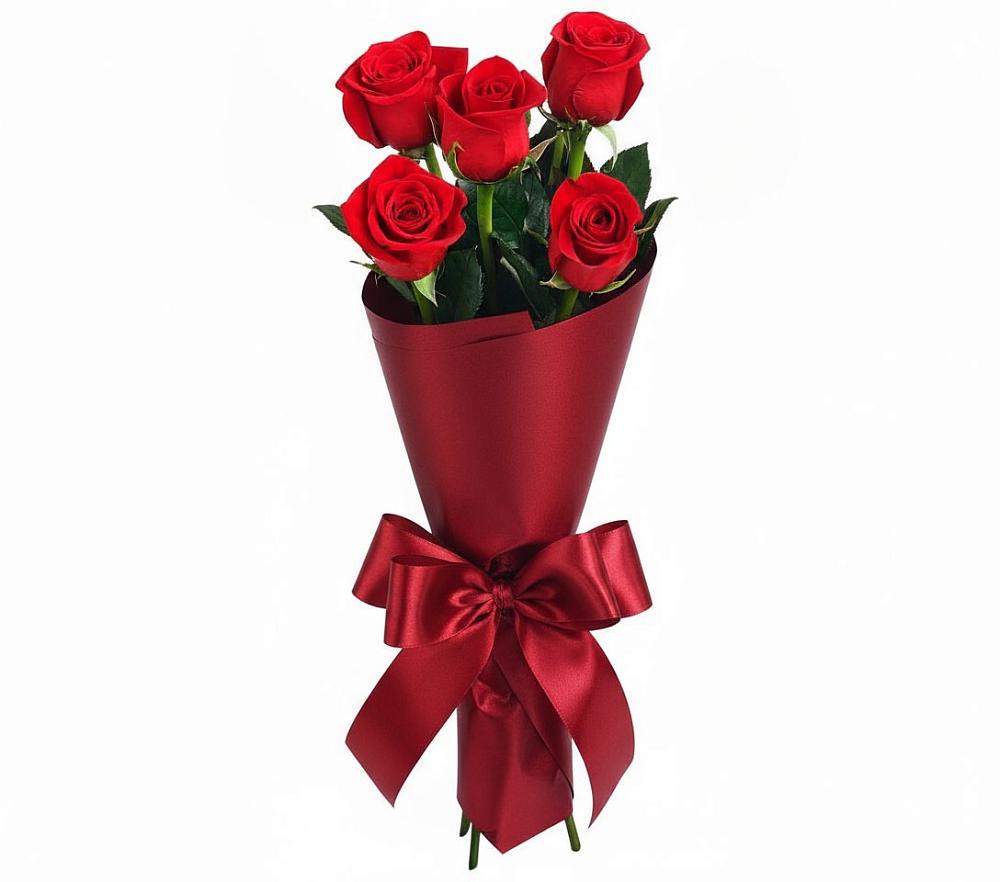 Букет 5 Красных роз Эдлесс Лав в Некрасово