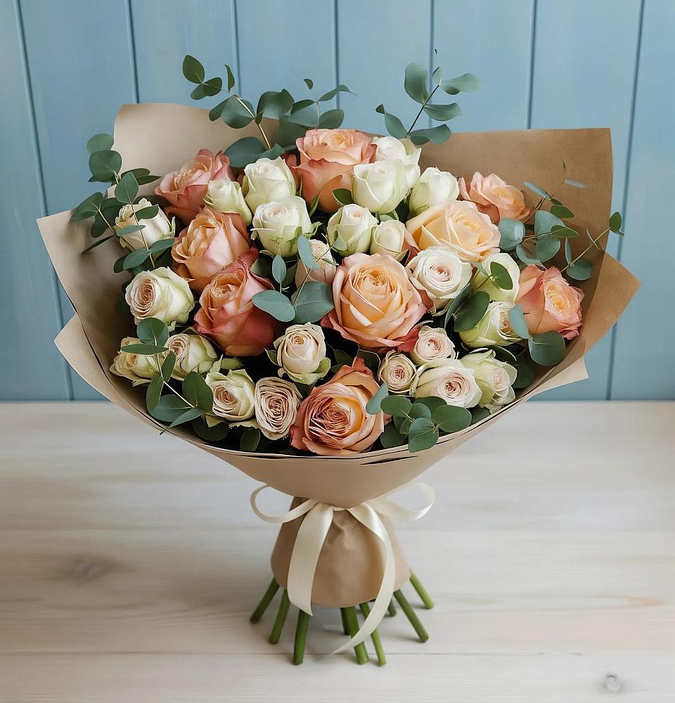 Букет цветов из: Альстромерии и Розы в Некрасово