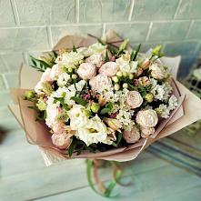 Букет цветов из:  Альстромерии, Розы и Хризантемы #REPLACE_PRED# Некрасово