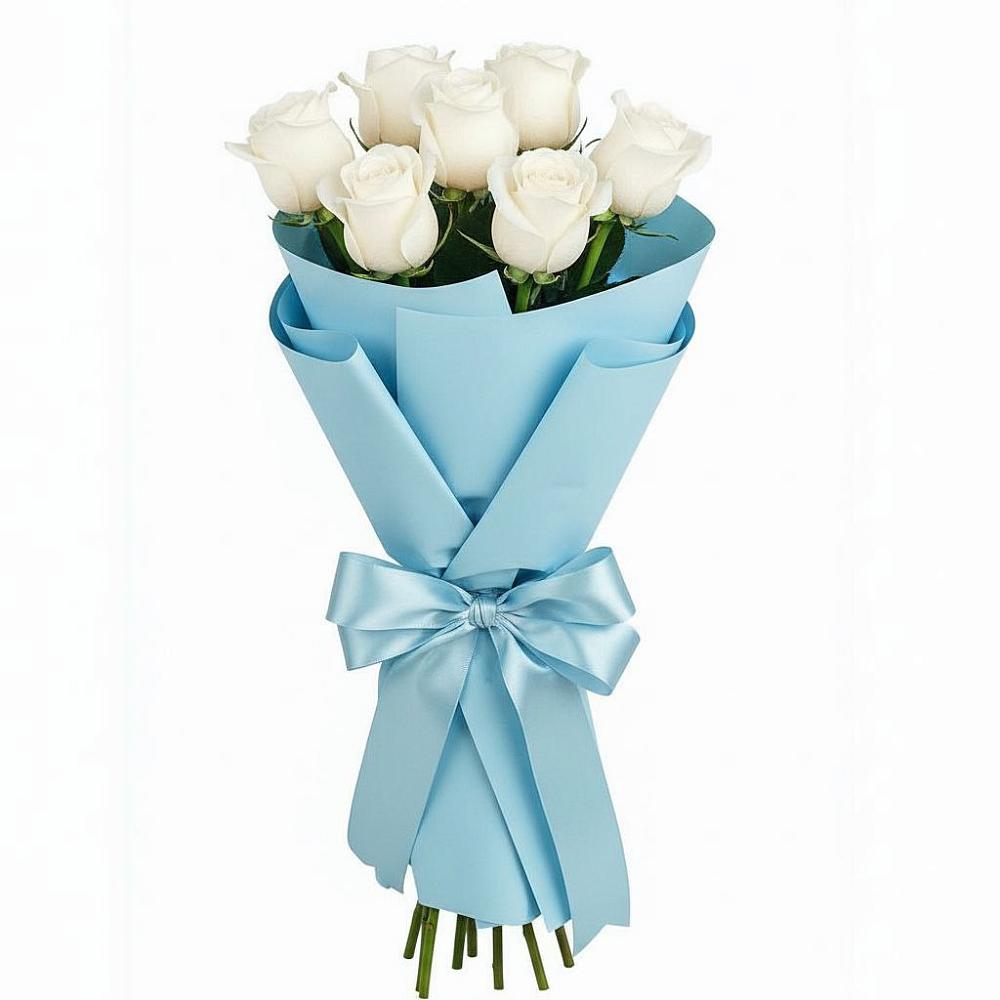 Букет 7 белых роз Проуд в Некрасово