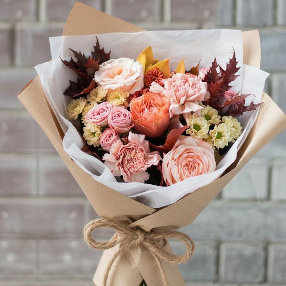 Букет цветов из: Гвоздики, Хризантемы и Розы в Некрасово