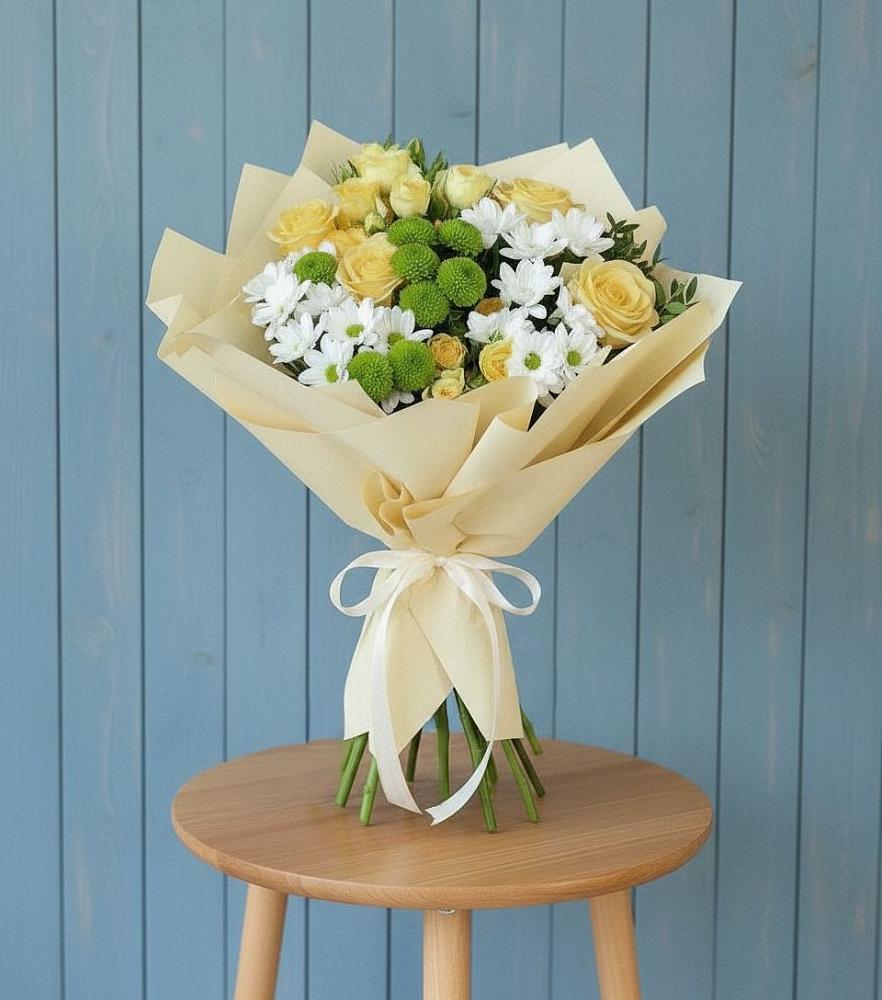 Букет цветов из: Хризантемы и Розы в Некрасово