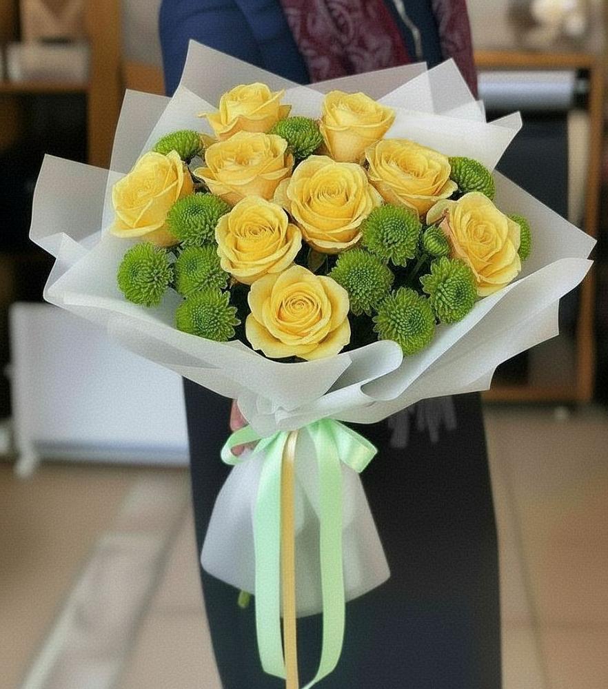 Букет цветов из: Хризантемы и Розы в Некрасово