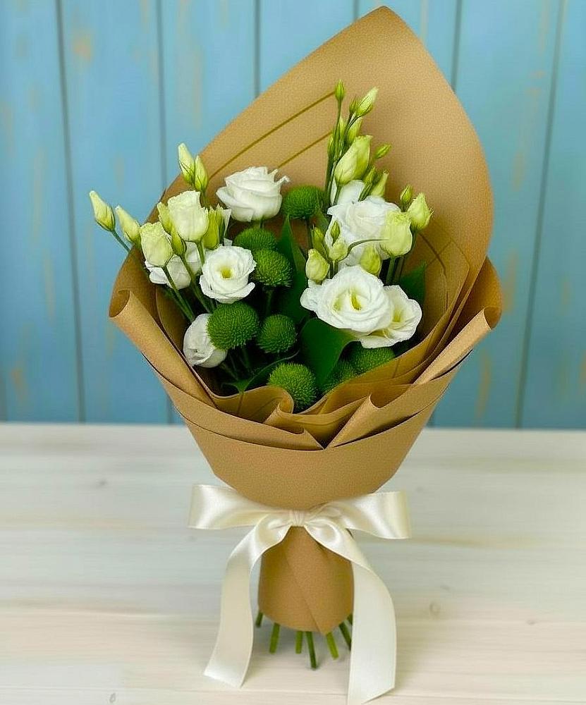 Букет цветов из: Хризантемы и Лизиантусы в Некрасово