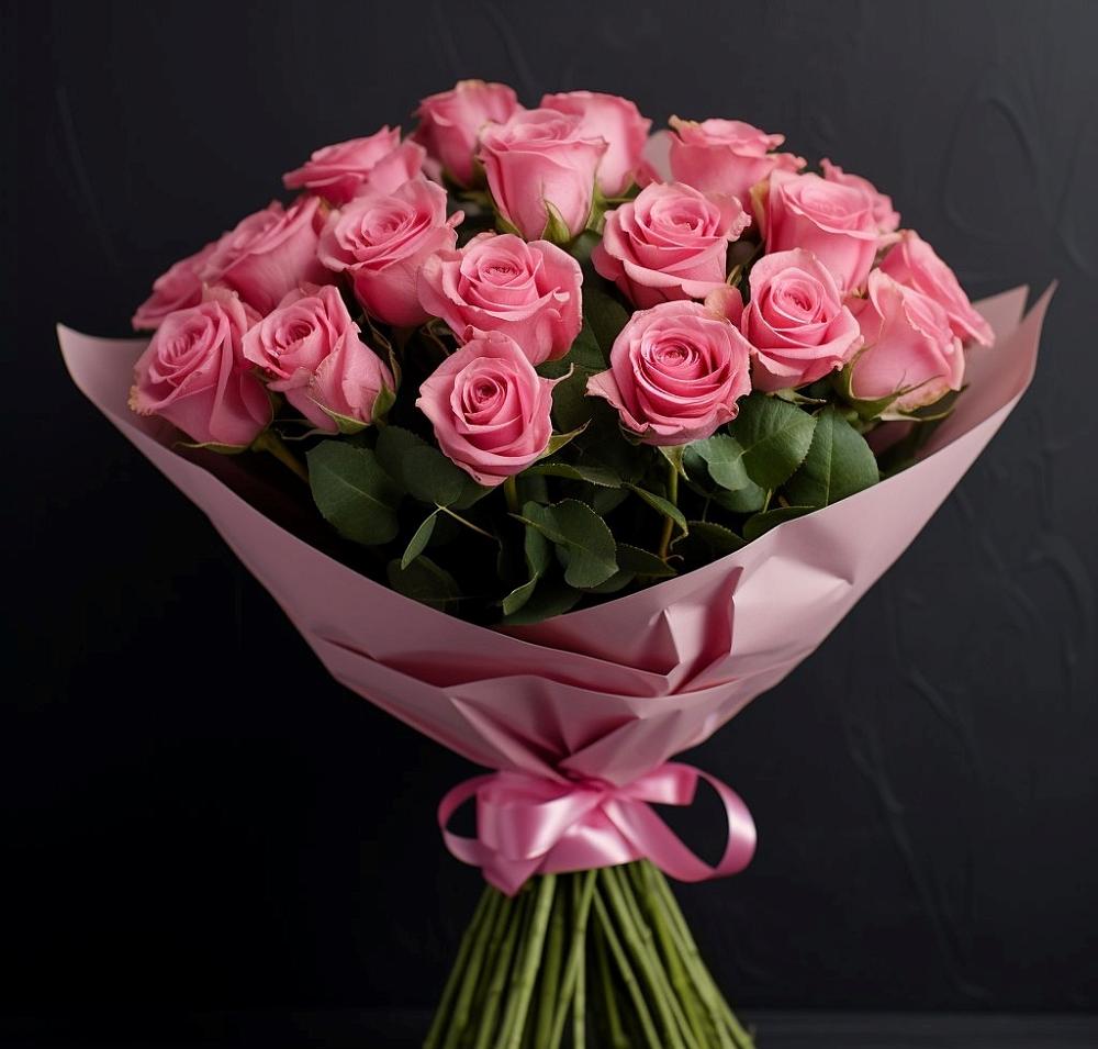 Букет 25 розовых роз в Некрасово