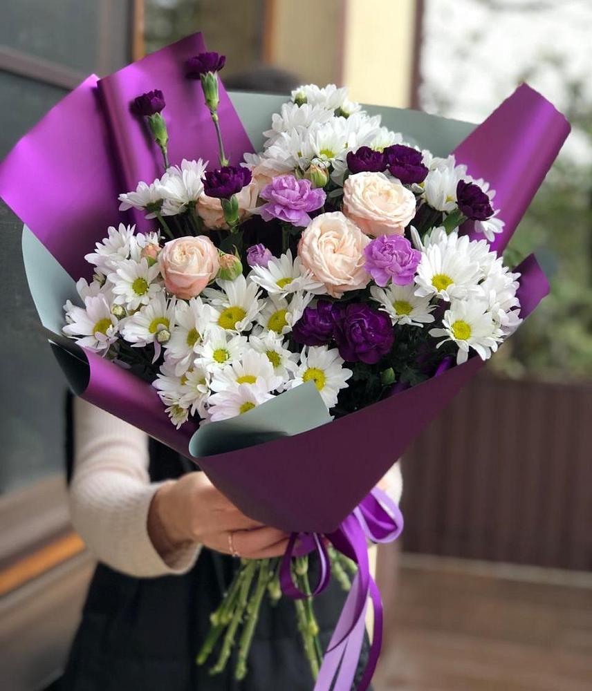 Букет цветов из: Хризантемы, Гвоздики и Розы в Некрасово