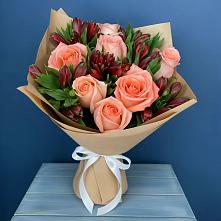 Букет цветов из:  Розы и Альстромерии в Некрасово