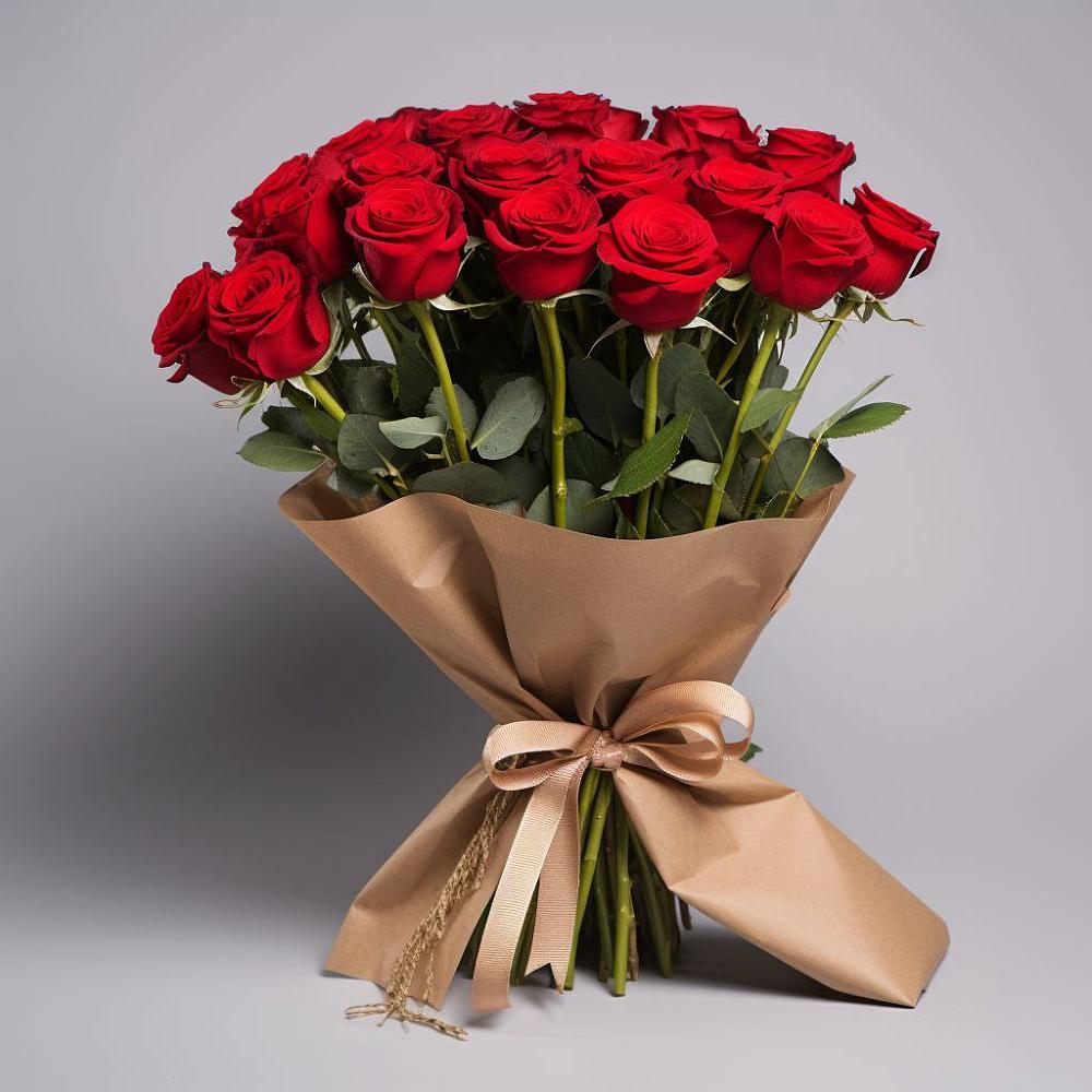 Букет 21 Красная роза Эдлесс Лав в Некрасово