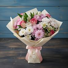 Букет цветов из:  Хризантемы, Альстромерии и Розы в Некрасово