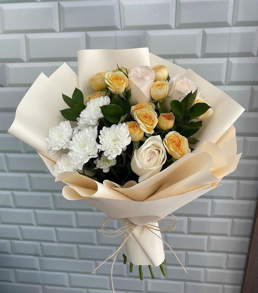 Букет цветов из: Розы и Хризантемы в Некрасово