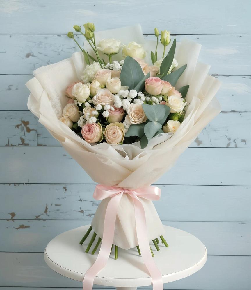 Букет цветов из: Розы и Лизиантусы в Некрасово