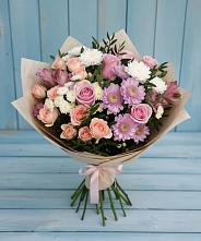 Букет цветов из:  Хризантемы, Розы и Альстромерии #REPLACE_PRED# Некрасово