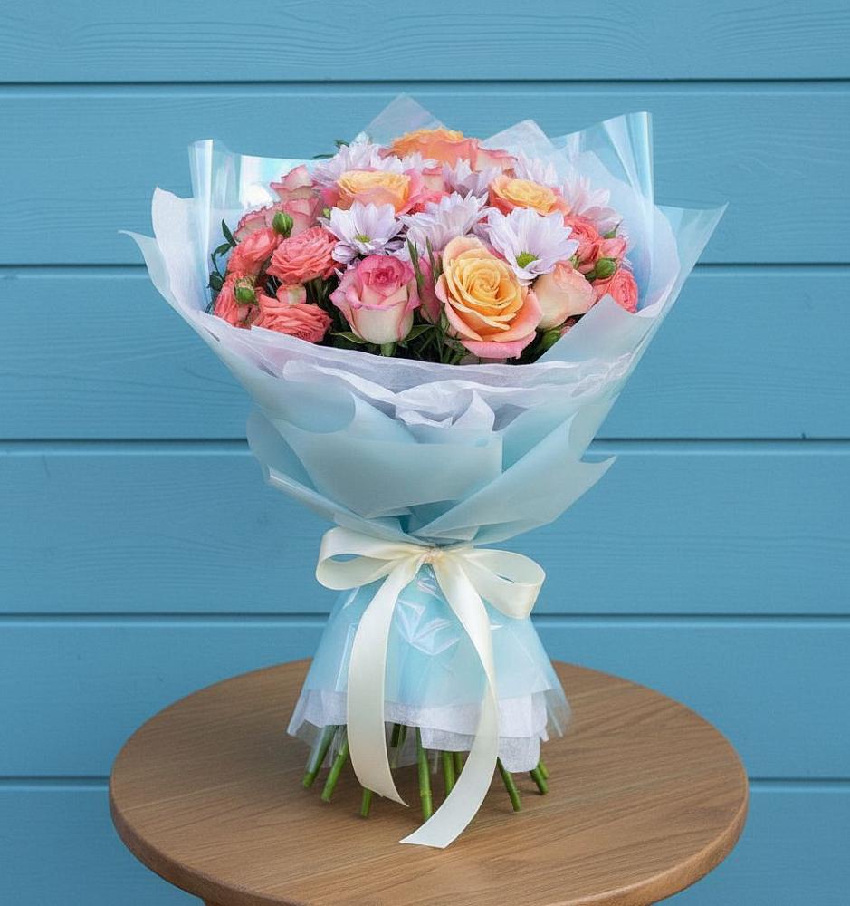 Букет цветов из: Хризантемы и Розы в Некрасово