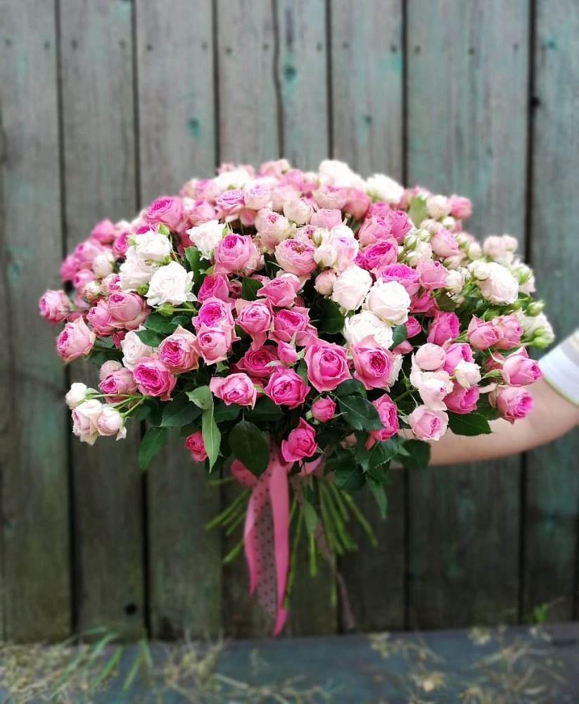 Букет Розовые кустовые розы Натали и Лав Лидия в Некрасово