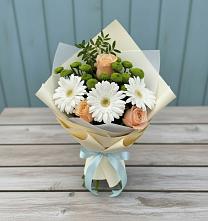 Букет цветов из:  Герберы, Розы и Хризантемы в Некрасово