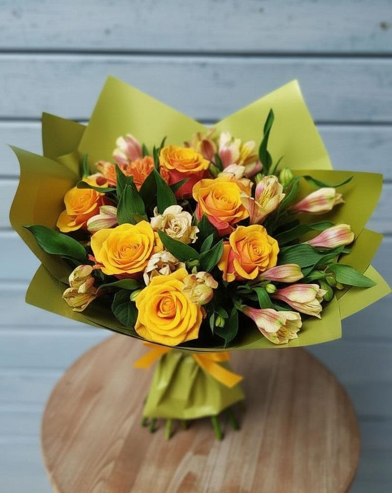 Букет цветов из: Альстромерии и Розы в Некрасово