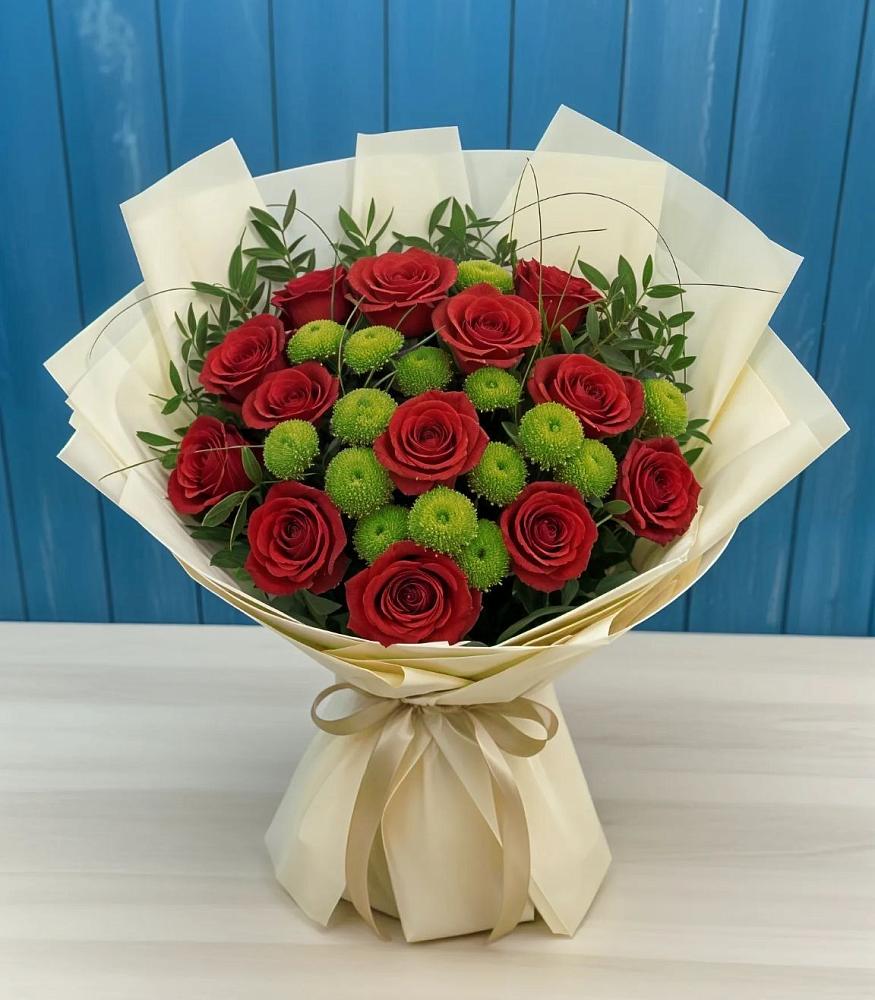 Букет цветов из: Розы и Хризантемы в Некрасово