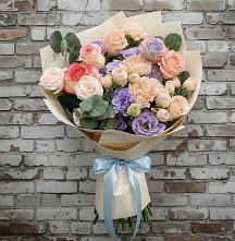 Букет цветов из:  Розы, Лизиантусы и Гвоздики в Некрасово